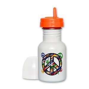   Sippy Cup Orange Lid Peace Symbol Sign Dripping Paint 