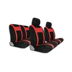  Complete Seat Cover Set Stimulus Black/Red: Automotive