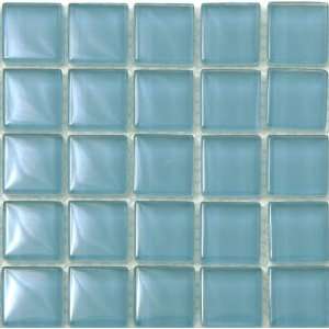  Caribbean blue Crystal Glass Tile 1x1