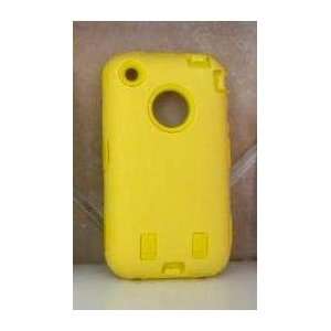  IPHONE CASE IPHONE 3G 3GS CASE SILICONE/HARD COVER YELLOW 