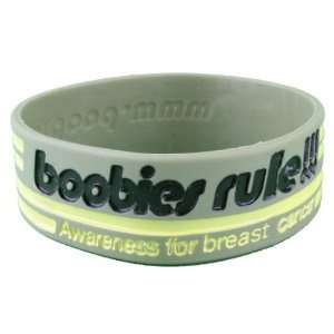  Boobies Rule!!! Olive, Black & Yellow Bracelet: Jewelry