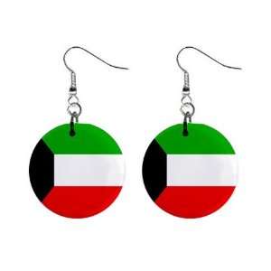  Kuwait Flag Button Earrings 