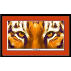  Clemson Tiger Eyes Framed Print: Sports & Outdoors