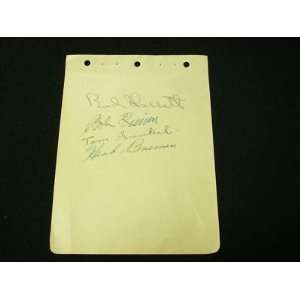  Red Sox Owner Bob Quinn (d.54) Signed Album Page JSA 