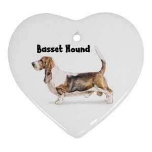  Basset Hound Ornament (Heart): Home & Kitchen