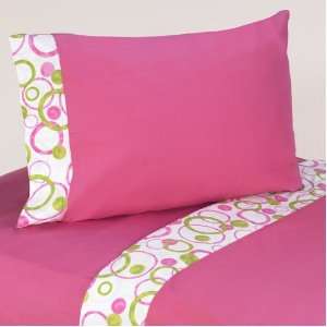   Set for Pink and Green Mod Circles Bedding Collection