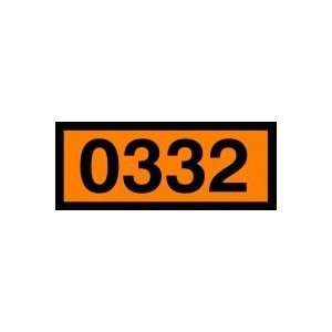 Orange 4 Digit Panels 0332 (EXPLOSIVES, BLASTING, TYPE B) 6 1/2 x 16 
