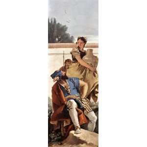  8 x 6 Mounted Print Tiepolo A Seated Man and a Girl with 
