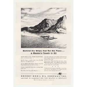  1956 Donald Campbell Bluebird Jet Boat Socony Mobil Print 