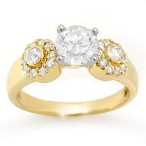  Natural 1.38 ctw Diamond Ring 14K Yellow Gold: Jewelry