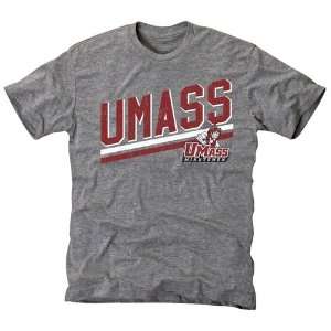  UMass Minutemen Rising Bar Tri Blend T Shirt   Ash: Sports 