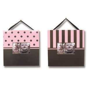  Brown & Pink Dot & Stripe Frame Set: Baby