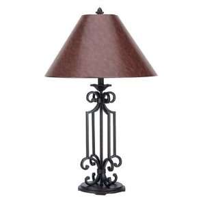  Hand Forged Iron Black Decorative Table Lamp: Home 