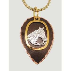  Copper & Black Pantina Horsehead Necklace: Jewelry
