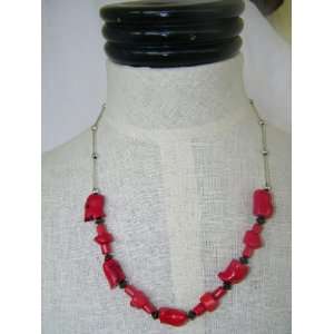  Red Turquoise Necklace Beaded 1287 
