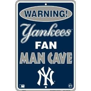  Yankee Fan Man Cave 8 x 12 Metal Sign: Sports & Outdoors