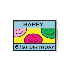  Smiley Face 61st Birthday Card: Toys & Games