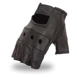 First MFG First Classics Mens Fingerless Leather Gloves. Adjustable 