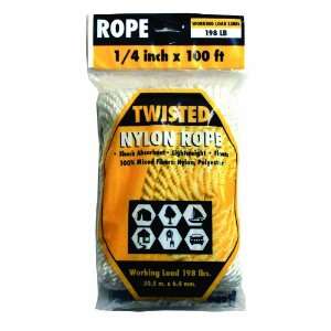 Rope King TN 14100 Twisted Nylon Rope Coil 1/4 inch x 100 feet  