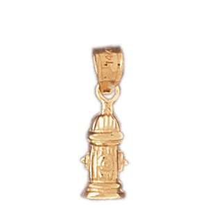  14kt Yellow Gold Fire Hydrant Pendant: Jewelry