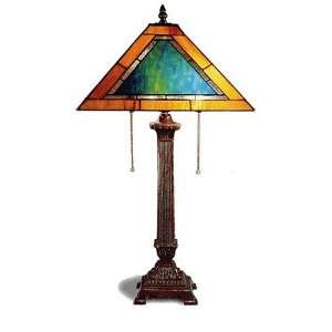  Classic Footed Column Tiffany Style Table Desk Lamp: Home Improvement