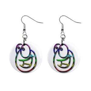  Funny Face Dangle Button Earrings Jewelry 1 inch Round 