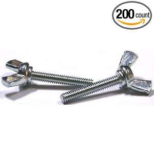 20 X 1 1/2 Type A Cold Forged Wing Screws / Steel / Zinc / 200 Pc 