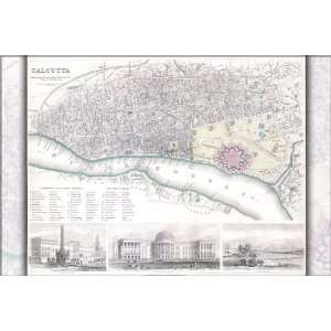  1842 Map of Calcutta, India   24x36 Poster Everything 