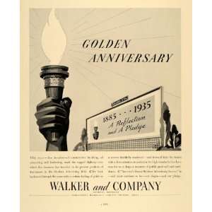1935 Ad Walker Outdoor Advertising Billboard Pledge   Original Print 