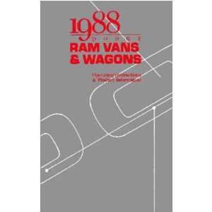  1988 DODGE RAM VAN Owners Manual User Guide: Automotive