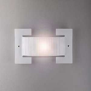   Light Wall Sconce 98500 001 White/White Shade: Home Improvement