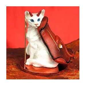   : White Oriental Shorthair Little Devil Cat Figurine: Home & Kitchen
