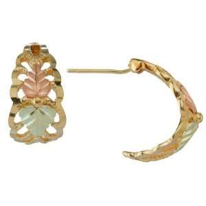  10K Gold Hoop Tricolor Earrings: Jewelry