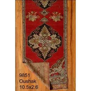  2x10 Hand Knotted Oushak Turkey Rug   26x105