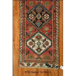  2x17 Hand Knotted Serapi Persian Rug   24x170: Home 