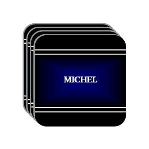 Personal Name Gift   MICHEL Set of 4 Mini Mousepad Coasters (black 