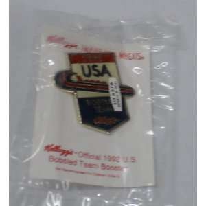    Vintage Enamel Pin Kellogs Usa Bobsled Team 