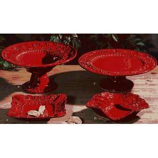  Intrada BAR7458R Footed Bowl Red 15 Inch D X 7.5 Inch H 
