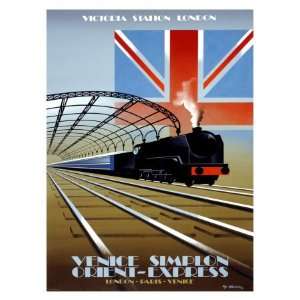 Victoria Station, London, Orient Express Giclee Poster Print by Pierre 