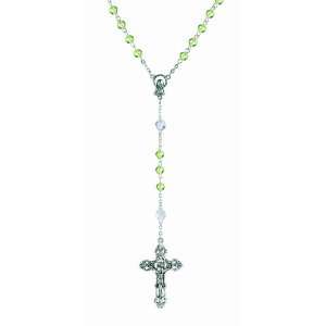  Birthstone Rosary With AUGUST Light Green Peridot Beads 20 