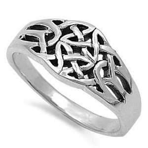 Sterling Silver Celtic Knot Ring, Size 8: Jewelry