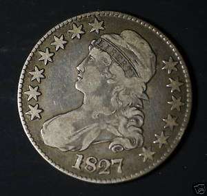 1827 P CHOICE VF++ HALF DOLLAR GREAT COIN #1734  