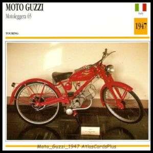 Classic Bike Card 1947 Moto Guzzi Motoleggera 65 single  