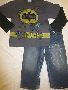 NWT Baby Gap Toddler Boys AMALFI Skull Jeans JUNKFOOD Batman Shirt 2 3 