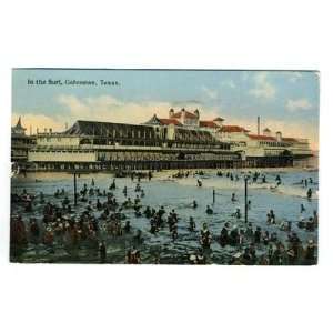   Surf & Bathing Pavilion Postcard Galveston Texas 1915 