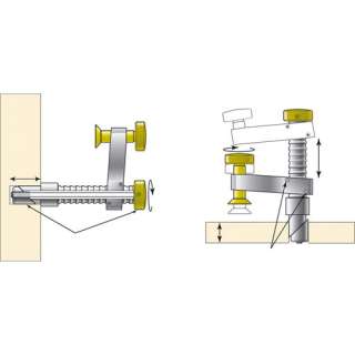 , bench and surface clamp Wedging mechanism for firm anchorage Clamp 