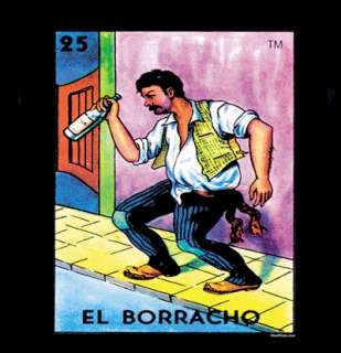 El Borracho Black Shirt the drunkardLotería Mexicana  