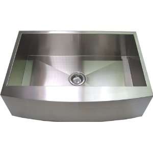 36 Inch Stainless Steel Curved Front Farm Apron Kitchen Sink   Single 