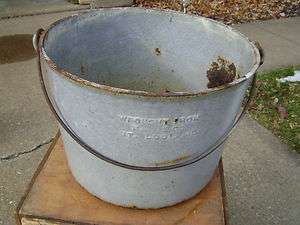 Vintage & Useful Wrought Iron Range Co. Bucket & Handle~!  