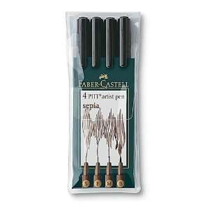 FABER CASTELL= 4 PITT Artist Pen Wallet Set = SINGLE  